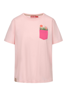 Preview: Damen T-Shirt Dünenblümchen Coral Blush Rosa -  GOTS Organic